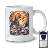 Personalized Custom Name Three Opossum Witch Mummy Pumpkin; Horror Halloween Wild Animal T-Shirt