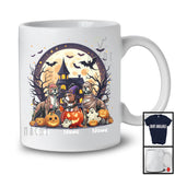 Personalized Custom Name Three Pit Bull In Pumpkins, Creepy Halloween Zombie Witch Mummy T-Shirt