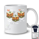 Personalized Custom Name Three Sandwich Pumpkin Face; Scary Halloween Eating Food Lover T-Shirt