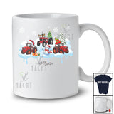Personalized Custom Name Three Santa Elf Tractor With Snowman; Joyful Christmas Snow Driver T-Shirt