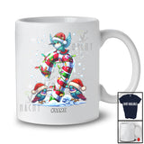 Personalized Custom Name Three Santa Hummingbird On Candy Cane; Amusing Christmas Lights Bird T-Shirt