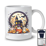 Personalized Custom Name Three Siamese Cat In Pumpkins, Creepy Halloween Zombie Witch Mummy T-Shirt