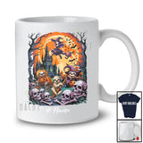 Personalized Custom Name Three Sloth Witch Mummy Pumpkin; Horror Halloween Wild Animal T-Shirt