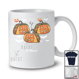 Personalized Custom Name Three Taco Pumpkin Face; Scary Halloween Taco Eating Food Lover T-Shirt