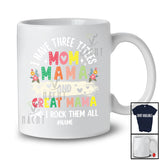 Personalized Custom Name Three Titles Mom Mama Great Mama; Lovely Mother's Day Hearts T-Shirt