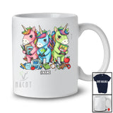 Personalized Custom Name Three Unicorns Teaching; Adorable Back To School Teacher Librarian T-Shirt