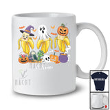 Personalized Custom Name Three Witch Ghost Pumpkin Bananas; Horror Halloween Fruit Vegan T-Shirt