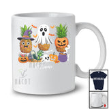 Personalized Custom Name Three Witch Ghost Pumpkin Pineapples; Horror Halloween Fruit Vegan T-Shirt
