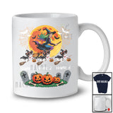 Personalized Custom Name Three Witch Papillon Owner; Creepy Halloween Moon; Family Group T-Shirt