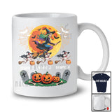 Personalized Custom Name Three Witch Poodle Owner; Creepy Halloween Moon; Family Group T-Shirt