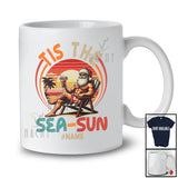 Personalized Custom Name Tis The Sea Sun; Joyful Summer Christmas In July Santa; Beach Vintage T-Shirt