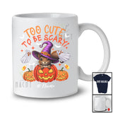 Personalized Custom Name Too Cute To Be Scary; Lovely Halloween Witch Squirrel In Pumpkin T-Shirt