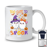 Personalized Custom Name Too Cute To Spook; Lovely Halloween Two Ghost; Women Girls Family T-Shirt