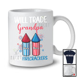 Personalized Custom Name Trade Grandpa For Firecrackers, Lovely 4th Of July Fireworks, Family T-Shirt