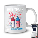 Personalized Custom Name Trade Sister For Firecrackers, Lovely 4th Of July Fireworks, Family T-Shirt