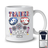 Personalized Custom Name Trainer Crew, Joyful 4th Of July USA Sunglasses, Careers Patriotic T-Shirt