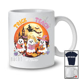 Personalized Custom Name Trick Or Teach; Lovely Halloween Three Boo Ghost Moon; Teacher T-Shirt