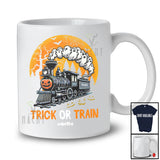 Personalized Custom Name Trick Or Train; Humorous Halloween Moon Boo Ghost Train Driver T-Shirt