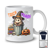 Personalized Custom Name Trick Or Trash; Sarcastic Halloween Witch Opossum Feral Trash Animal T-Shirt