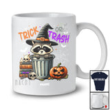 Personalized Custom Name Trick Or Trash; Sarcastic Halloween Witch Raccoon Feral Trash Animal T-Shirt