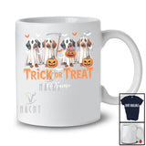 Personalized Custom Name Trick Or Treat; Horror Halloween Four Boo Ghost Dachshund Owner T-Shirt