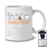 Personalized Custom Name Trick Or Treat; Horror Halloween Four Boo Ghost Squad; Family Group T-Shirt