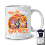 Personalized Custom Name Trickin' With My Gnomies; Horror Halloween Moon Three Gnomes Pirate T-Shirt