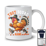 Personalized Custom Name Trot Squad, Humorous Thanksgiving Chicken Marathon Running Runner T-Shirt