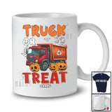 Personalized Custom Name Truck Or Treat; Humorous Halloween Garbage Truck Driver Driving T-Shirt