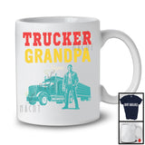 Personalized Custom Name Trucker Grandpa, Amazing Father's Day Vintage, Family Group T-Shirt