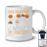 Personalized Custom Name Trucker's Got Bone Moves; Joyful Halloween Pumpkin Skeletons T-Shirt