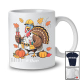 Personalized Custom Name Turkey Electrician; Amusing Thanksgiving Fall Leaf Pumpkin; Proud Job T-Shirt