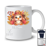 Personalized Custom Name Turkey Face Girl; Adorable Thanksgiving Fall Leaves Sunflowers T-Shirt