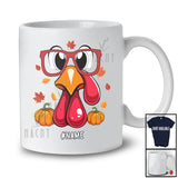 Personalized Custom Name Turkey Face Glasses; Happy Thanksgiving Turkey Hunting Pumpkin T-Shirt