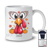 Personalized Custom Name Turkey Face Leopard Glasses; Happy Thanksgiving Turkey Pumpkin T-Shirt
