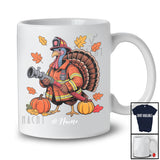 Personalized Custom Name Turkey Firefighter; Amusing Thanksgiving Fall Leaf Pumpkin; Proud Job T-Shirt