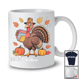 Personalized Custom Name Turkey Librarian; Amusing Thanksgiving Fall Leaf Pumpkin; Proud Job T-Shirt