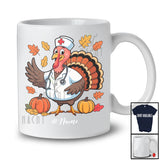 Personalized Custom Name Turkey Nurse; Amusing Thanksgiving Fall Leaf Pumpkin; Proud Job T-Shirt