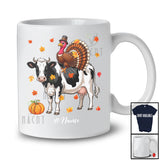 Personalized Custom Name Turkey Riding A Cow; Awesome Thanksgiving Fall Farm Farmer T-Shirt