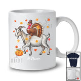 Personalized Custom Name Turkey Riding A Goat; Awesome Thanksgiving Fall Farm Farmer T-Shirt