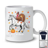 Personalized Custom Name Turkey Riding A Horse; Awesome Thanksgiving Fall Farm Farmer T-Shirt