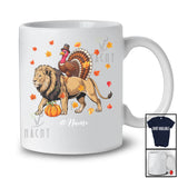 Personalized Custom Name Turkey Riding A Lion; Awesome Thanksgiving Fall Wild Animal T-Shirt