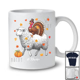 Personalized Custom Name Turkey Riding A Sheep; Awesome Thanksgiving Fall Farm Farmer T-Shirt