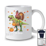 Personalized Custom Name Turkey Riding A T-Rex; Awesome Thanksgiving Fall Wild Animal T-Shirt