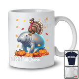 Personalized Custom Name Turkey Riding Manatee, Lovely Thanksgiving Pumpkins, Manatee Lover T-Shirt