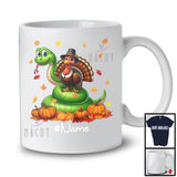 Personalized Custom Name Turkey Riding Snake, Lovely Thanksgiving Pumpkins, Snake Lover T-Shirt