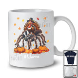 Personalized Custom Name Turkey Riding Tarantula, Lovely Thanksgiving Pumpkins, Tarantula Lover T-Shirt