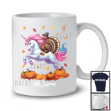 Personalized Custom Name Turkey Riding Unicorn, Lovely Thanksgiving Pumpkins, Unicorn Lover T-Shirt