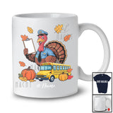 Personalized Custom Name Turkey School Bus Driver; Amusing Thanksgiving Fall Leaf Pumpkin; Job T-Shirt