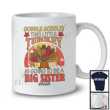 Personalized Custom Name Turkey To Be A Big Sister; Happy Thanksgiving Pregnancy; Vintage Retro T-Shirt